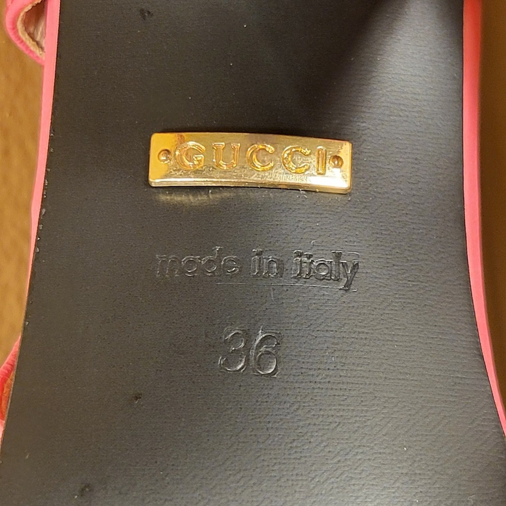 Gucci Women's Horsebit Leather Slingback Pump Pink "Made In Italy" Shoe Size 6 - Picture 6 of 6